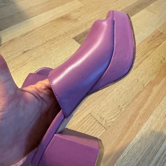 Cute purple boho platform mules - Picture 5 of 6